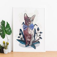 Gato vidriera. Traditional illustration, and Digital Illustration project by Mónica Robles M. - 08.11.2020