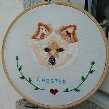 Needle painting para principiantes - Chester. Embroider project by Bruna Moura - 07.15.2020
