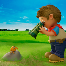 Proyecto modelado 3d : The boy scout & frog. Een project van 3D,  Concept art,  3D-ontwerp y  3D-modellering van Linda Pérez - 16.07.2020