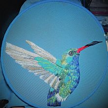 Mi Proyecto del curso: Pintar con hilo: Colibrí pico ancho. Un proyecto de Bordado de Cecilia Astudillo - 17.07.2020