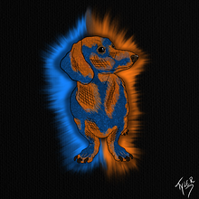 glow dachshound. Drawing, Digital Drawing, Traditional illustration, Digital Illustration, and Digital Painting project by Tyler Sawinsky - 06.20.2020