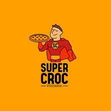 Projeto de logotipo e identidade visual Super Croc Pizzaria. Br, ing, Identit, Logo Design, and Social Media Design project by Gabriel França de Moura - 07.15.2020