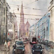 My project in Urban Landscapes in Watercolor course. Architecture project by robbi28 - 07.18.2020