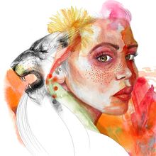 My project in Illustrated Portrait in Watercolor course without the digital additions. Een project van  Portrettekening, Aquarelschilderen y Digitale illustratie van heba - 29.08.2020