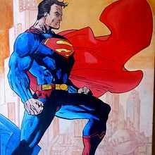 Superman_Homenaje a Jim Lee.. Sketching, Comic, Pencil Drawing, Traditional illustration, Acr, and lic Painting project by Walter R. Perez - 05.11.2019