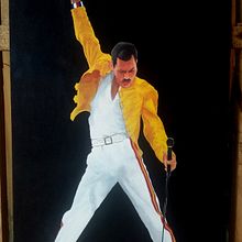 Freddie Mercury. Fine Arts, Artistic Drawing, Portrait Drawing, Music, Acr, and lic Painting project by Walter R. Perez - 04.23.2019