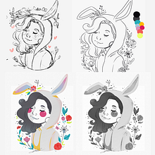 Mi Proyecto del curso: Retrato ilustrado con elementos botánicos. Een project van Traditionele illustratie van wesley_l - 18.07.2020