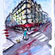 Meagan Burns' project: Architectural Sketching with Watercolor and Ink course. Watercolor Painting project by Meagan Burns - 07.19.2020