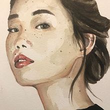 My first watercolor portrait after Sol Barrios’ course. Un proyecto de Ilustración tradicional de Molly Mattin - 20.07.2020