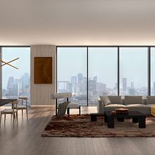 Sala con atmósfera minimalista y toques dorados. Un progetto di Animazione 3D, Architettura e Interior Design di Daniel Monroy Alejo - 19.07.2020