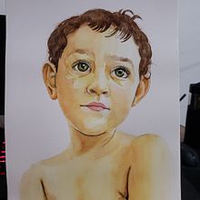 Meu projeto do curso: Retrato em aquarela a partir de uma fotografia. Un proyecto de Pintura a la acuarela de Vitória Gurgel - 21.07.2020