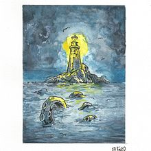 El Faro - Acuarela. Pencil Drawing, Painting, and Watercolor Painting project by Javier Díaz González - 07.18.2020
