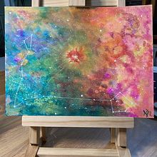 Galaxia con Piscis de Lili Vargas. Een project van Traditionele illustratie van Lili Vargas - 05.03.2021