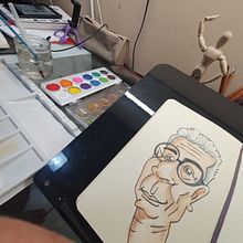 Caricaturas em aquarela. Traditional illustration project by Cliff Oliveira - 07.22.2020