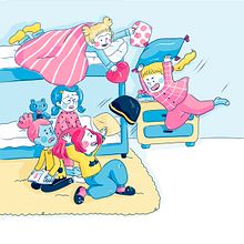 Fiesta del pijama. Traditional illustration project by Laura Gómez - 07.22.2020