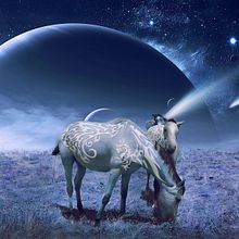 Space horses . Photomontage proyek oleh Marisa Zurita López - 07.22.2020