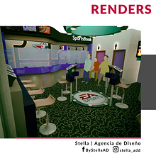 SportBook - Diseño para remodelación de local comercial, presentación digital (2D y 3D) de la propuesta arquitectónica. Es uno de mis primeros proyectos. Ein Projekt aus dem Bereich Innenarchitektur, 3D und Digitale Zeichnung von Rhamngeliz Linarez - 23.07.2020