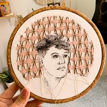 Creación de retratos bordados. Embroider, and Portrait Drawing project by zaipabon - 07.24.2020