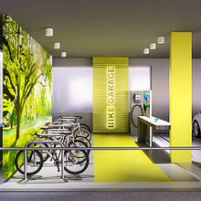 SketchUp e V-Ray - Bicicletário. Un proyecto de 3D, Arquitectura, Arquitectura interior, Diseño de interiores y Modelado 3D de Guilherme Coblinski Tavares - 16.06.2019