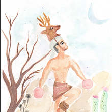 Danza del Venado. Pintura em aquarela projeto de Laura Diana Corona González - 25.07.2020