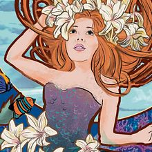 La Sirenita. Projekt z dziedziny Trad, c, jna ilustracja, Ilustracja c, frowa i Ilustracje dla dzieci użytkownika Celeste Vargas Hoshi - 14.01.2020
