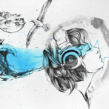 Ilustrando poesía de Marius Torres. Desenho a lápis, Desenho artístico, Desenho digital e Ilustração com tinta projeto de Alexandra Beltran Molina - 20.06.2017