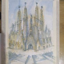 Iglesia 2. Architecture, and Watercolor Painting project by Diego Caballero - 07.27.2020