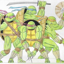 Teenage mutant ninja turtles . % Daniel Mourelle tarafından hazırlanan Kalem Çizimi projesi - 07.27.2020