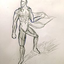 Mi Proyecto del curso: Ilustración para cómics: anatomía de un superhéroe. Comic, and Traditional illustration project by Eleazar Castro - 07.27.2020