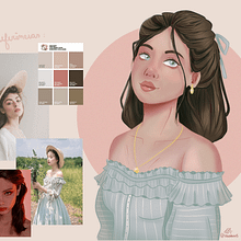 Meu projeto do curso: Retrato de personagens femininas com Procreate + Referências. Digital Illustration project by thaissaps008_1 - 07.27.2020