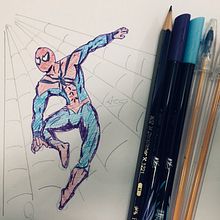 Dibujando a personajes de Marvel. Comic & Ink Illustration project by Eleazar Castro - 07.28.2020