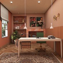 Pink office. Projekt z dziedziny Projektowanie wnętrz użytkownika Nathália Bessa - 28.07.2020