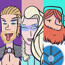 Fábrica de Personajes Ilustrados: Los 3 Vikingos Músicos. Un progetto di Disegno digitale, Character design e Illustrazione digitale di Pablo Ignacio Yañez Irusta - 28.07.2020