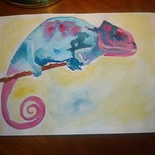 Utilizaciòn delasmanchas. Caimàn 1 y 2. Watercolor Painting project by Marìa Inès Garin - 07.29.2020