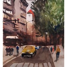 My project in Urban Landscapes in Watercolor course. Pintura em aquarela projeto de Marco Orlandi - 30.07.2020