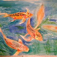 Older work - Koi 2 . Pictură în acuarelă de Mary Lagdameo - 07.30.2020