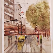 Meu projeto do curso: Paisagens urbanas em aquarela. Un proyecto de Arte urbano y Pintura a la acuarela de acatarina_mnunes - 30.07.2020