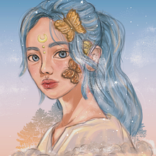 Meu projeto do curso: Retrato digital no Photoshop com um toque de fantasia. Un projet de Design , Design graphique, Illustration traditionnelle , et Carnet de croquis de Amanda Luiza - 30.07.2020