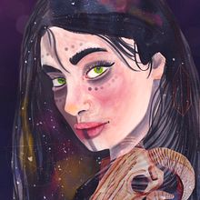 Mi Proyecto del curso: Retrato ilustrado en acuarela. Un proyecto de Dibujo digital, Diseño digital, Ilustración con tinta, Pintura a la acuarela y Pintura acrílica de María Trigueros Pérez - 31.07.2020