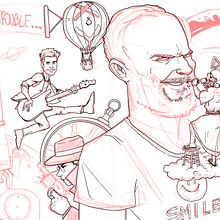 Coldplay illustration in progress. Creativit, Digital Illustration, and Sketching project by Miguel Colina - 08.01.2020