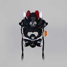 AJ Retro 4 BRED Mask. Street Art project by Juan Pablo Bello (MYSNKRS Customs) - 08.01.2020