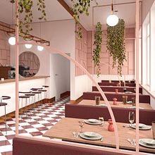 Bistro. Interior Architecture project by Monika - 08.01.2020