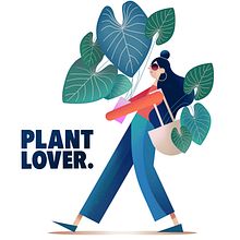 Plant Lover illustration. Un proyecto de Dibujo, Dibujo artístico, Diseño de personajes, Ilustración tradicional, Ilustración botánica e Ilustración vectorial de Paula Checa - 02.08.2020