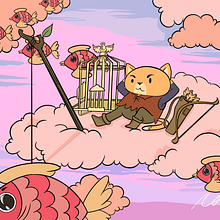 Warrior Cat of The Sky. Digital Illustration project by Raisa Cellini M. Salvador - 08.02.2020