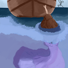 Meu projeto do curso: Pintura digital de personagens: The baby at the sea. Digital Drawing, and Digital Design project by Mikael Queiroz - 08.02.2020