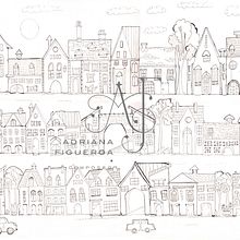 Casitas en Ilustración en papel 30x50 a mano con estilógrafo. Un progetto di Illustrazione tradizionale di Adriana Isabel Figueroa Mañas - 03.08.2020