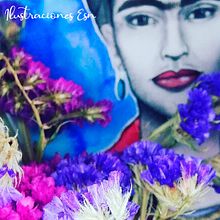 Frida Kahlo y Siemprevivas. Un proyecto de Bellas Artes, Ilustración tradicional e Ilustración botánica de Elena Novoa - 03.08.2020