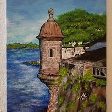 La Garita del Morro, Viejo San Juan. Acr, lic Painting, Artistic Drawing, Drawing, and Portrait Drawing project by Juancarlo Diaz Cintron - 08.03.2020