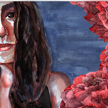 Taylor and Dahlias. Digital Painting, and Watercolor Painting project by Chelsea Avery - 08.03.2020