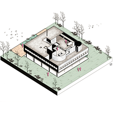 Ville Savoye - Le Corbusier 1929. Architecture, Digital Architecture, Drawing, Architectural Illustration, and Digital Illustration project by Lucas Maximiliano Torres - 08.04.2020